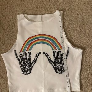 Love Skelton Cropped Tank Top